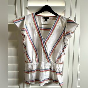 Jcrew striped peplum top